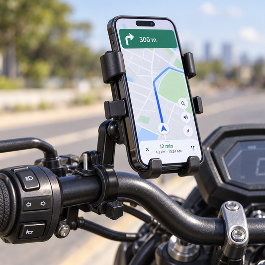 Soporte de Celular  para Moto y Bicicleta con Giro 360° – Versión Manubrio