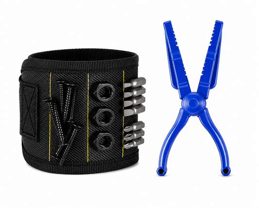 Combo Manos Seguras: Pulsera Magnética + Sujetador de Clavos