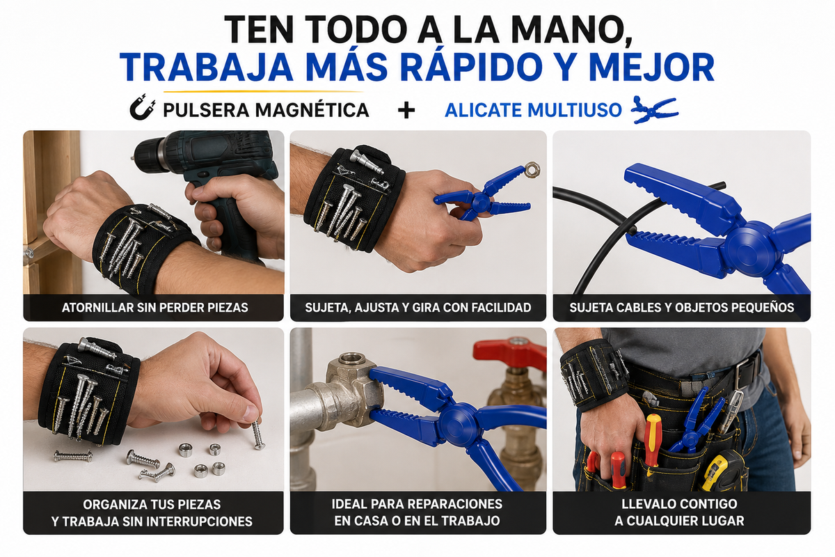 Kit Pulsera Magnética y Sujetador de Clavos