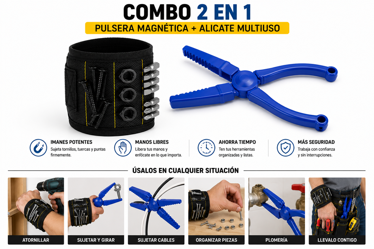 Kit Pulsera Magnética y Sujetador de Clavos