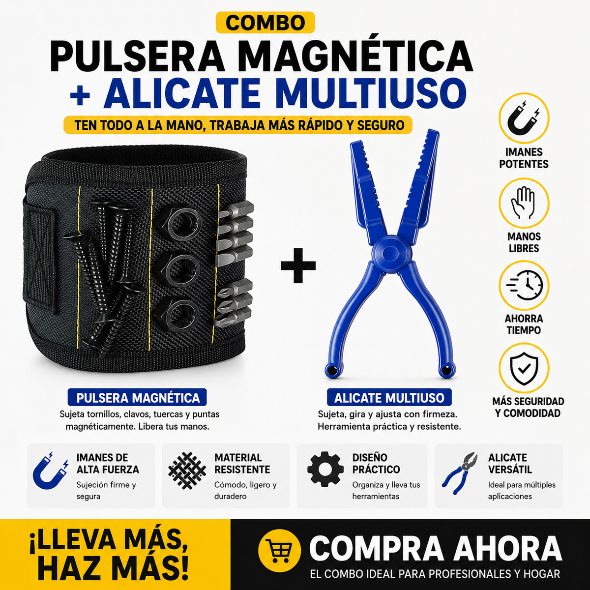 Kit Pulsera Magnética y Sujetador de Clavos