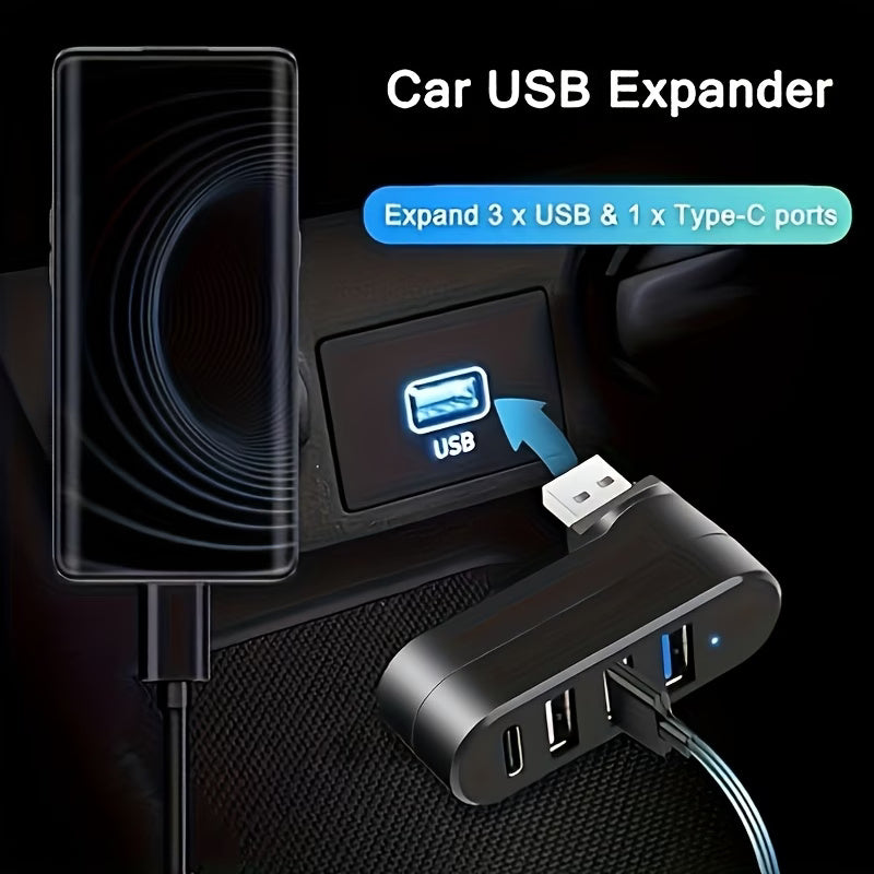 HUB USB VIENON 4 EN 1 GIRATORIO 180° – 3 PUERTOS USB Y 1 TIPO C