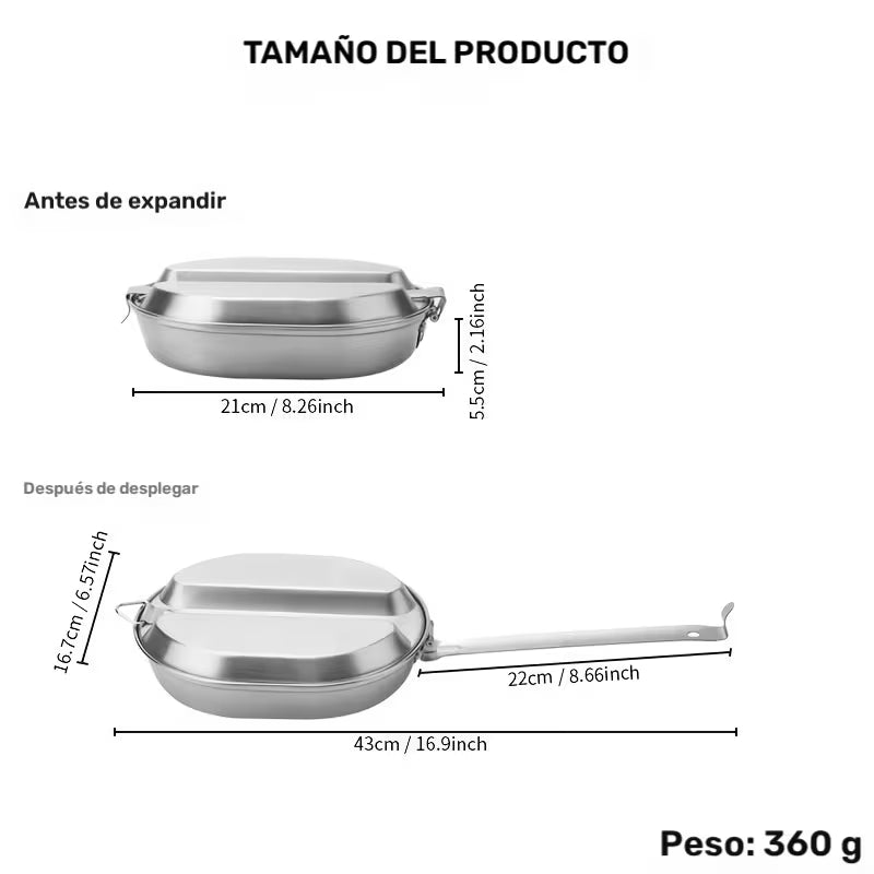 MARMITA MILITAR DE ACERO INOXIDABLE 304 CON DIVISIONES
